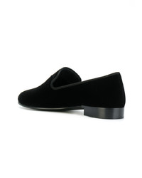 schwarze Samt Slipper mit Quasten von Giuseppe Zanotti Design