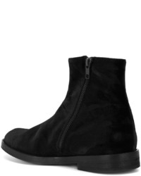 schwarze Samt Stiefeletten von Ann Demeulemeester