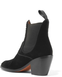 schwarze Samt Stiefeletten von Chloé