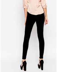 schwarze Samtleggings