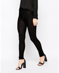 schwarze Samtleggings