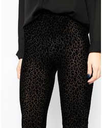 schwarze Samtleggings