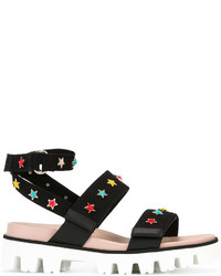 schwarze Sandalen mit Sternenmuster von RED Valentino