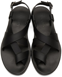 schwarze Sandalen von Lanvin