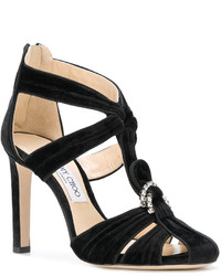 schwarze Sandalen von Jimmy Choo