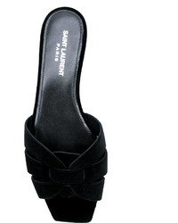 schwarze Sandalen von Saint Laurent