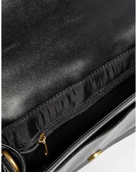 schwarze Satchel-Tasche aus Leder von Monki