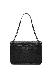 schwarze Satchel-Tasche aus Leder von Saint Laurent