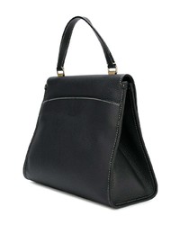 schwarze Satchel-Tasche aus Leder von Bally