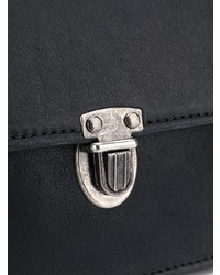 schwarze Satchel-Tasche aus Leder von Ann Demeulemeester