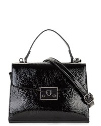 schwarze Satchel-Tasche aus Leder von EMILY & NOAH