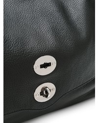 schwarze Satchel-Tasche aus Leder von Zanellato