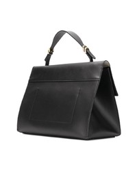 schwarze Satchel-Tasche aus Leder von Calvin Klein