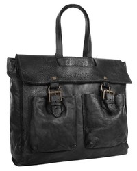 schwarze Satchel-Tasche aus Leder von forty°