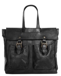 schwarze Satchel-Tasche aus Leder von forty°