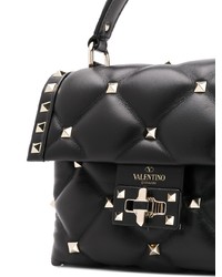 schwarze Satchel-Tasche aus Leder von Valentino
