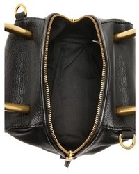 schwarze Satchel-Tasche aus Leder