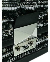 schwarze Satchel-Tasche aus Leder von Karl Lagerfeld
