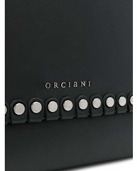 schwarze Satchel-Tasche aus Leder von Orciani