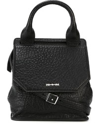 schwarze Satchel-Tasche aus Leder von McQ by Alexander McQueen