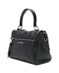 schwarze Satchel-Tasche aus Leder von Miu Miu