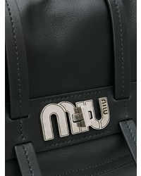 schwarze Satchel-Tasche aus Leder von Miu Miu