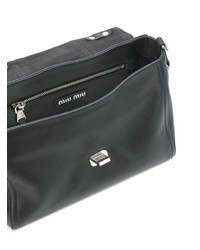 schwarze Satchel-Tasche aus Leder von Miu Miu