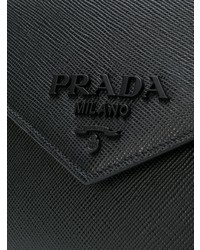 schwarze Satchel-Tasche aus Leder von Prada