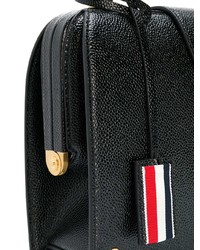 schwarze Satchel-Tasche aus Leder von Thom Browne