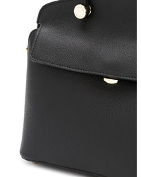 schwarze Satchel-Tasche aus Leder von Furla