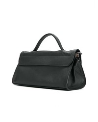 schwarze Satchel-Tasche aus Leder von Zanellato