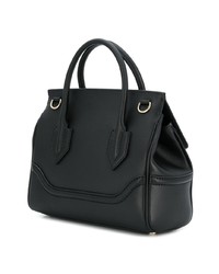 schwarze Satchel-Tasche aus Leder von Versace