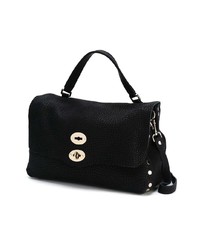 schwarze Satchel-Tasche aus Leder von Zanellato