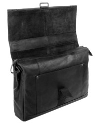 schwarze Satchel-Tasche aus Leder von Sansibar