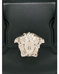 schwarze Satchel-Tasche aus Leder von Versace