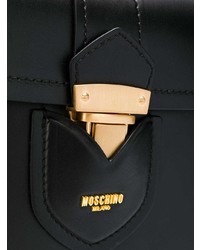 schwarze Satchel-Tasche aus Leder von Moschino