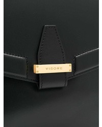 schwarze Satchel-Tasche aus Leder von Visone