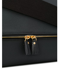 schwarze Satchel-Tasche aus Leder von Anya Hindmarch