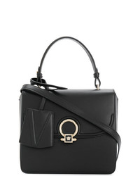 schwarze Satchel-Tasche aus Leder von Versace