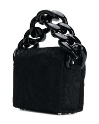 schwarze Satchel-Tasche aus Segeltuch von MARQUES ALMEIDA