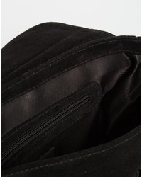schwarze Satchel-Tasche aus Wildleder von Asos