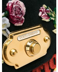 schwarze Satchel-Tasche aus Wildleder von Dolce & Gabbana