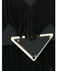 schwarze Satchel-Tasche aus Wildleder von Sara Battaglia