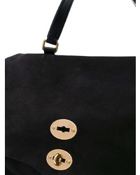 schwarze Satchel-Tasche aus Wildleder von Zanellato