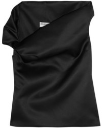 schwarze Satin Bluse von Balenciaga