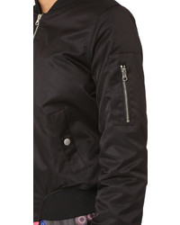 schwarze Satin Bomberjacke von BB Dakota