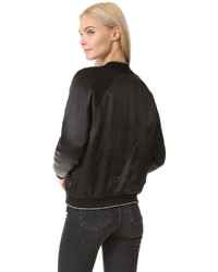 schwarze Satin Bomberjacke von Velvet