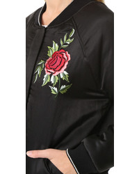 schwarze Satin Bomberjacke von Velvet