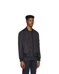 schwarze Satin Bomberjacke von BOSS