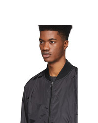 schwarze Satin Bomberjacke von BOSS